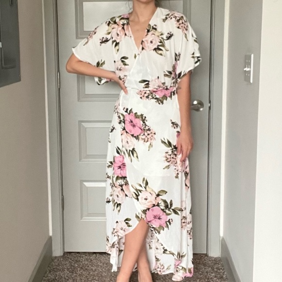 Floral Dynamite Wrap Tie Dress Midi - Picture 6 of 12